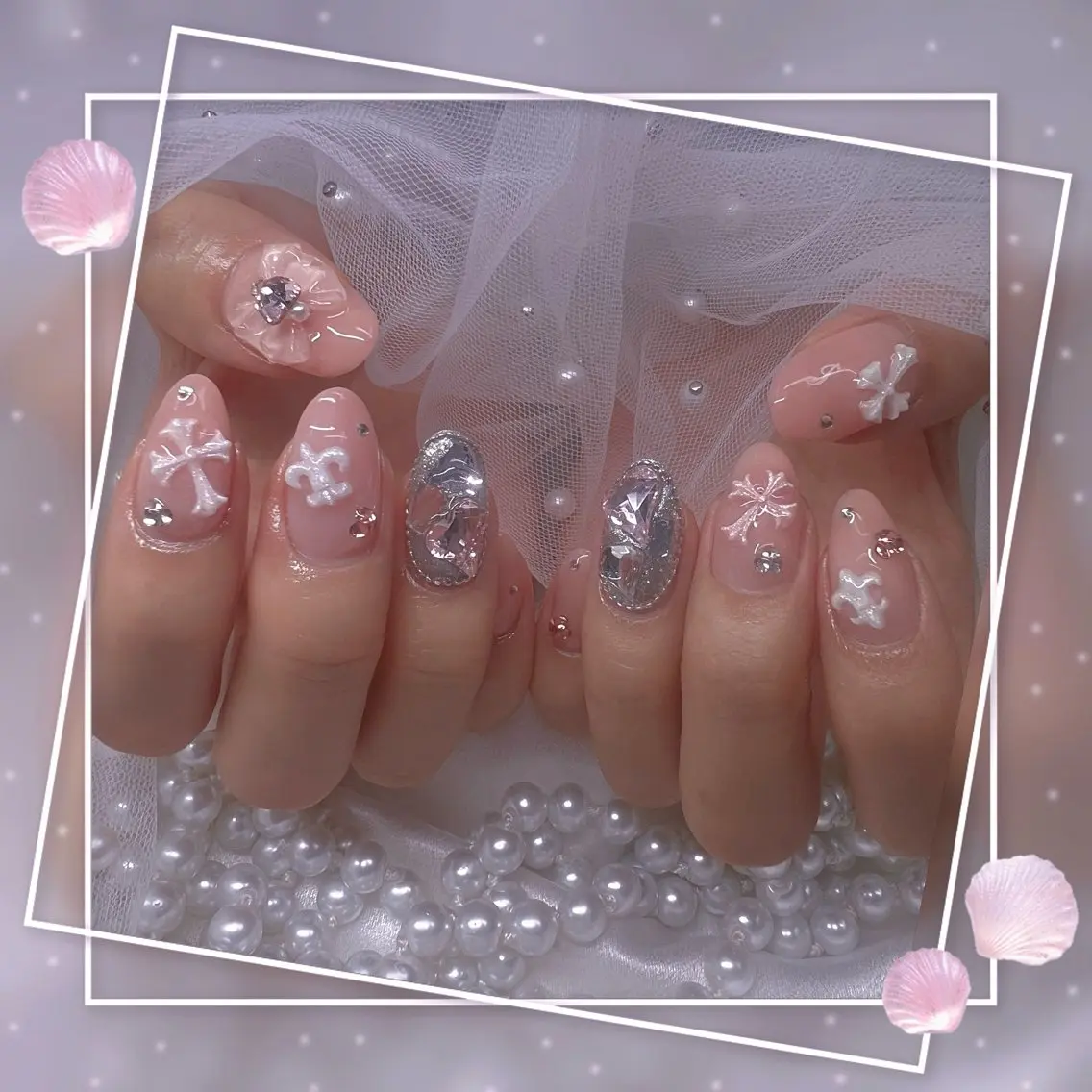ネイル チークネイル ガーリー グラデーション マグネットネイル 持ち込み ハンドネイル Chill Nailsalonのネイルデザイン