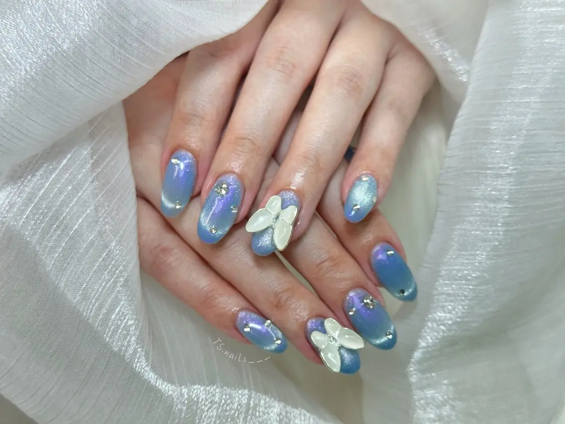ネイル キラキラネイル マグネットネイル 持ち込み シンプルネイル TS. nails___のネイルデザイン