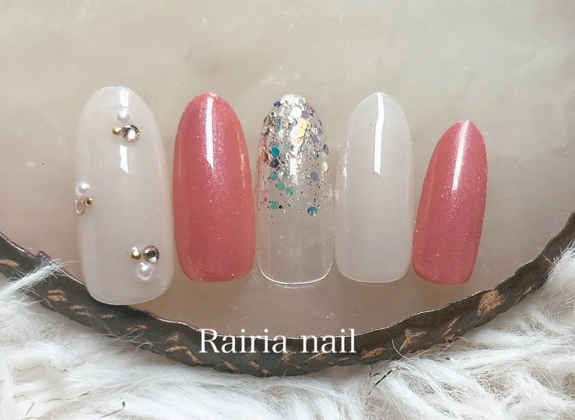 ネイル アートネイル ジェルネイル 持ち込み ニュアンスネイル パラジェル Rairia nail本八幡店のネイルデザイン