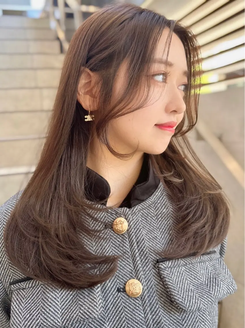セミロング カラー カット ヘアカラー トリートメント 縮毛矯正✨🫧 レイヤー川村利幸のヘアスタイル