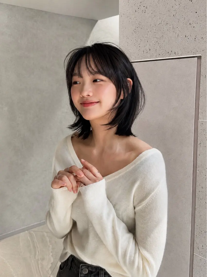 ミディアム カラー カット ヘアカラー トリートメント kakeru/ ミディアムレイヤーのヘアスタイル