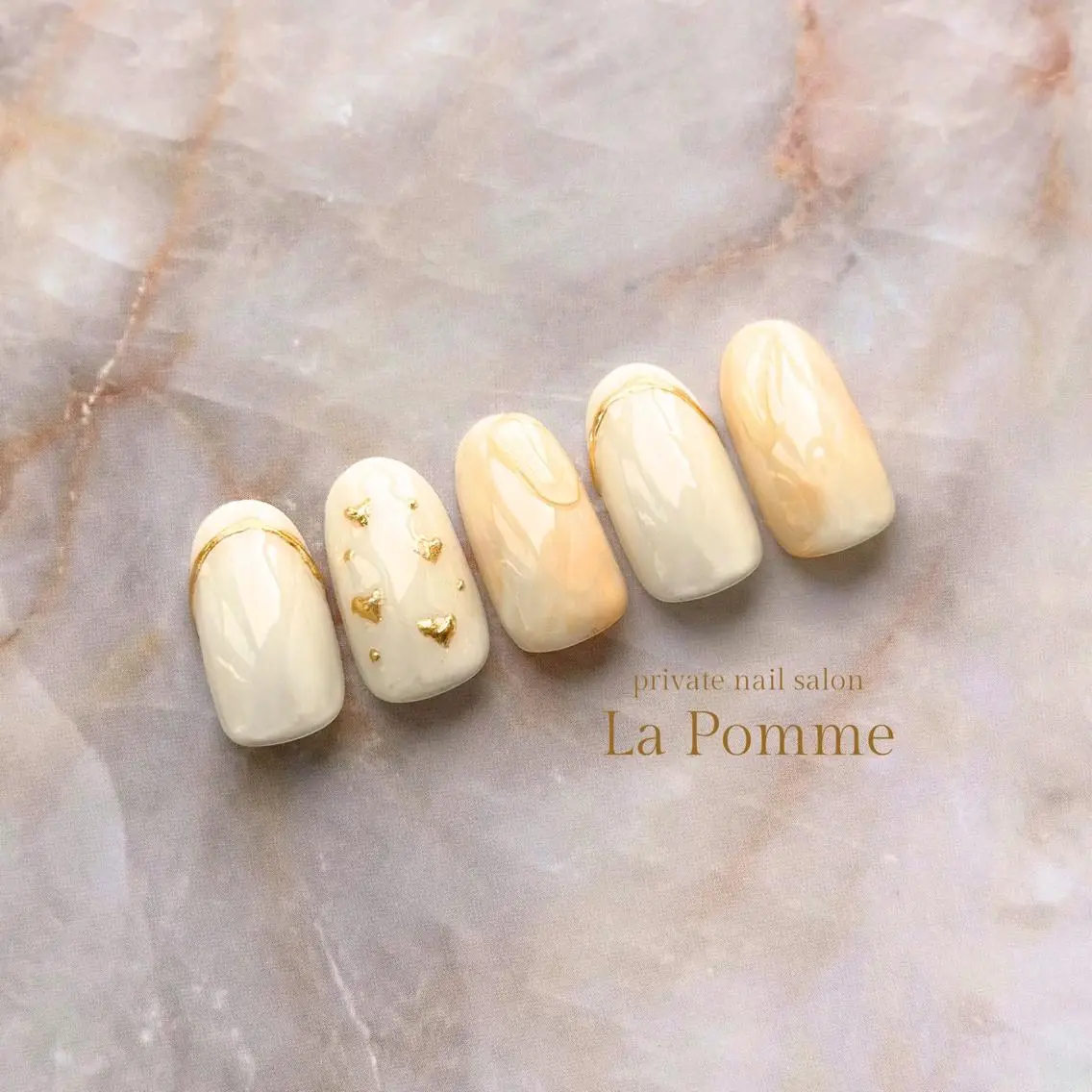ネイル ホワイト nail salon La Pommeのネイルデザイン