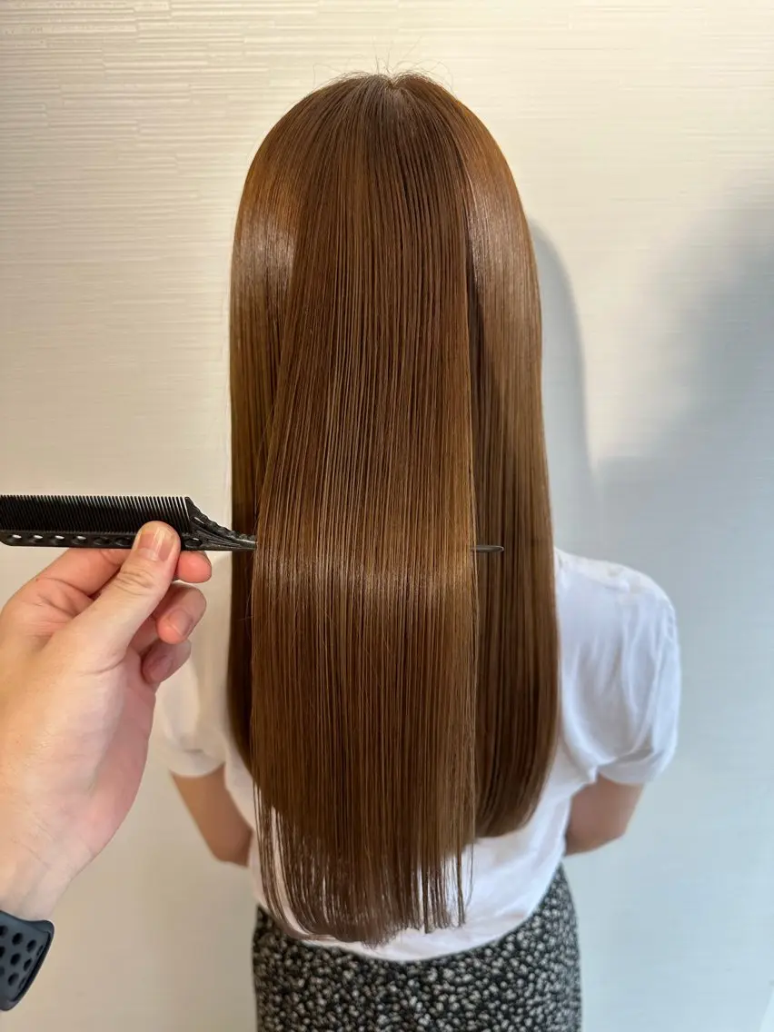 ロング カラー 髪質改善 トリートメント ヘアカラー トリートメント 🌈ハイトーン髪質改 善🌈polon🌟のヘアスタイル