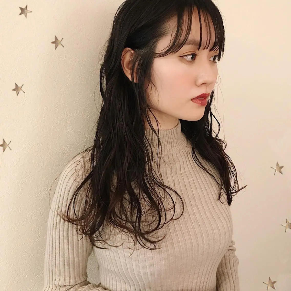 ロング カラー カット ヘアカラー 市川 千夏のヘアスタイル