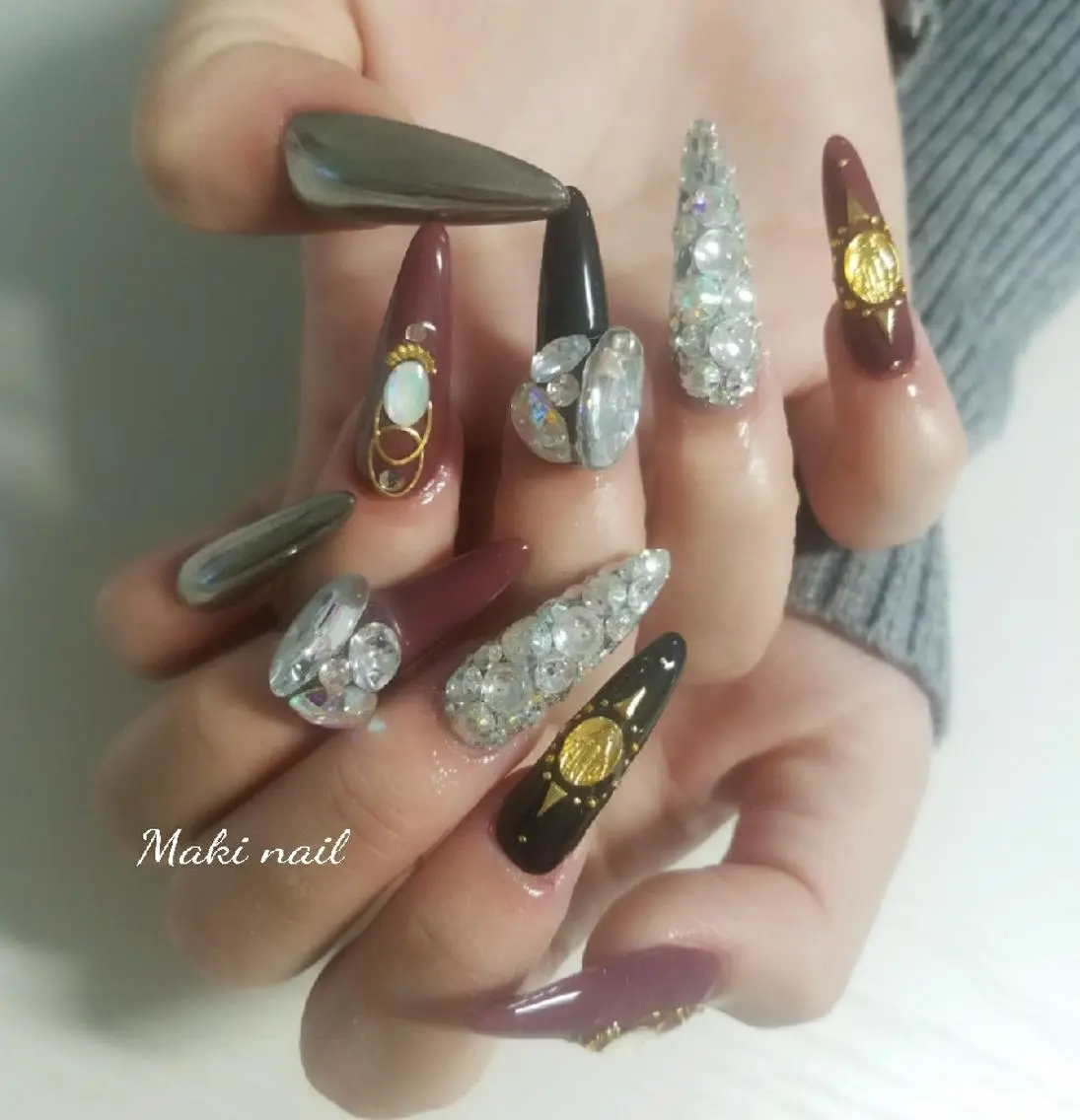 ネイル 成人式 スカルプネイル . MAKI NAILのネイルデザイン