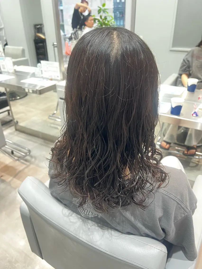 セミロング パーマ カット パーマ 坂口 みりのヘアスタイル