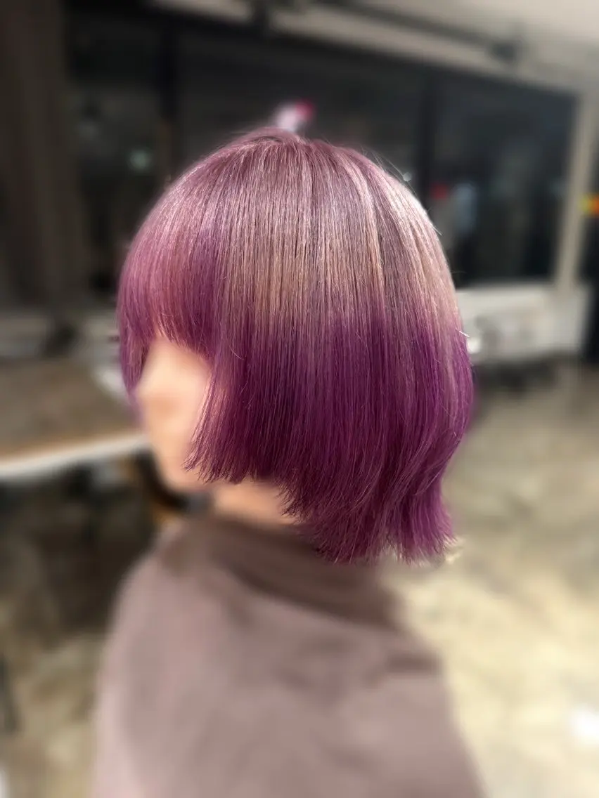 ミディアム カラー ベージュカラー ブリーチ デザインカラー ラベンダーカラー ピンクカラー ヘアカラー トリートメント 🫧ブリーチカラー/ 透明感/メンズ/みきのヘアスタイル