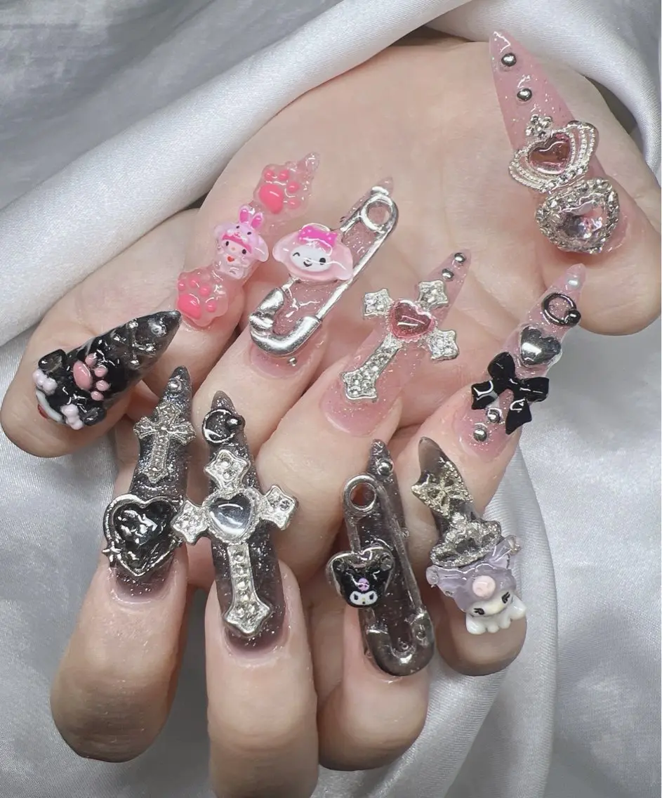 ネイル 長さ出し グラデーション キラキラネイル マグネットネイル ニュアンスネイル Lee Nails チップ長さだし専門店のネイルデザイン