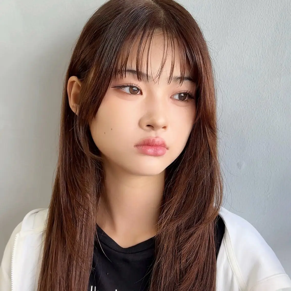 ロング 顔まわりレイヤー 韓国風ヘア レイヤーカット 韓国STYLE 小久保のヘアスタイル