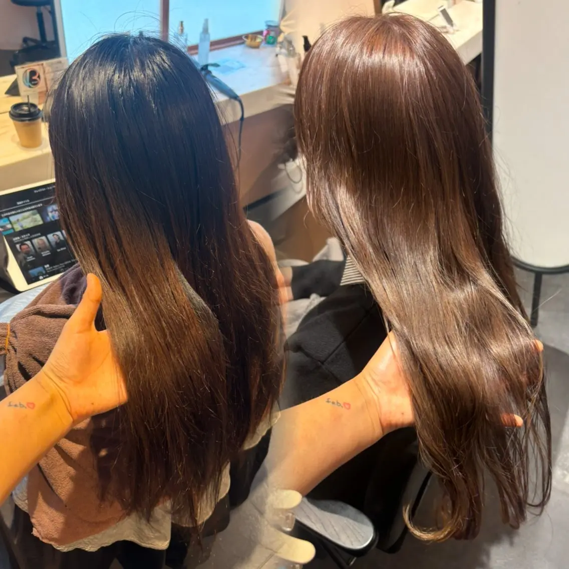 ロング カラー ヘアカラー 【大阪】縮毛矯正×ハ イトーン✨のヘアスタイル