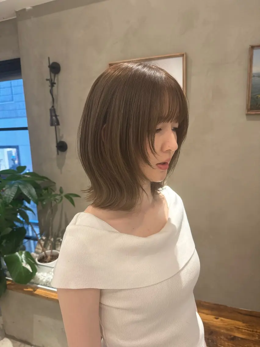 セミロング カット ヘアカラー トリートメント 新宿/顔周りカット +レイヤー=しずく♩のヘアスタイル