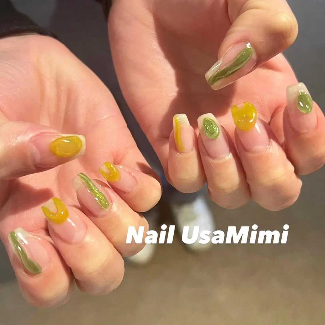 ネイル フットネイル ジェルネイル キラキラネイル マグネットネイル 持ち込み 本町ネイルNail UsaMimiのネイルデザイン