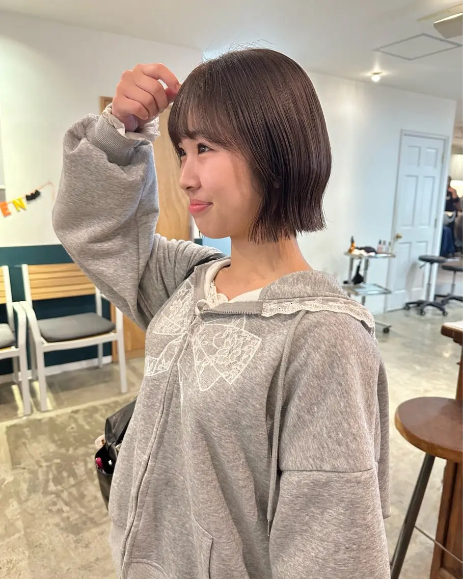 大人可愛いレイヤーボブの写真