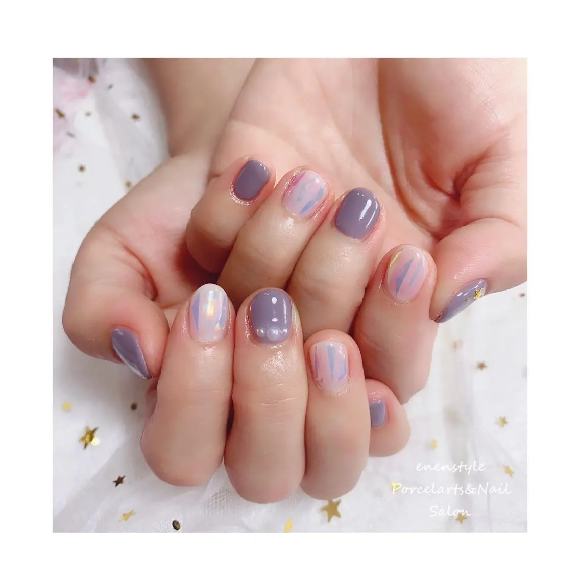 ミディアム ネイル ジェルネイル ニュアンスネイル オフィスネイル ワンカラーネイル パラジェル 🐾enen style 🐾のネイルデザイン