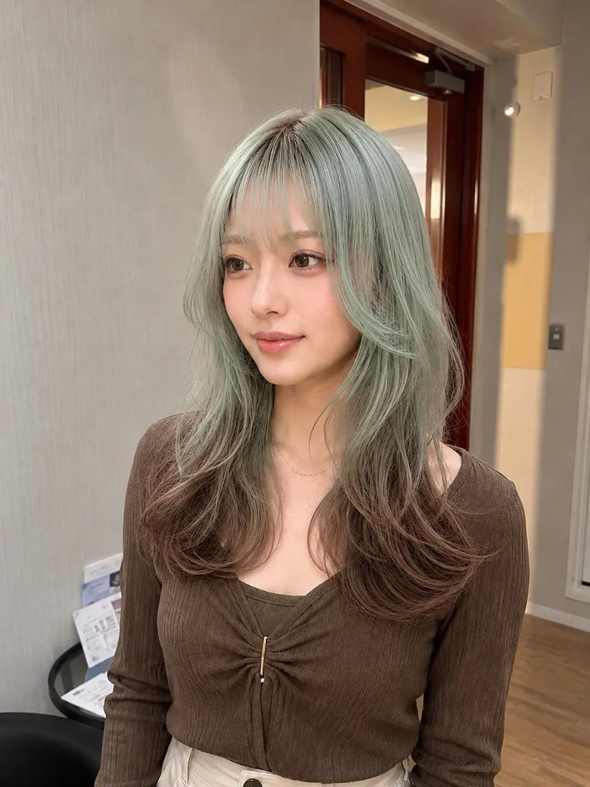 セミロング カラー カット ヘアカラー トリートメント ブリーチデザイン｜ レイヤー｜小寺 葵のヘアスタイル