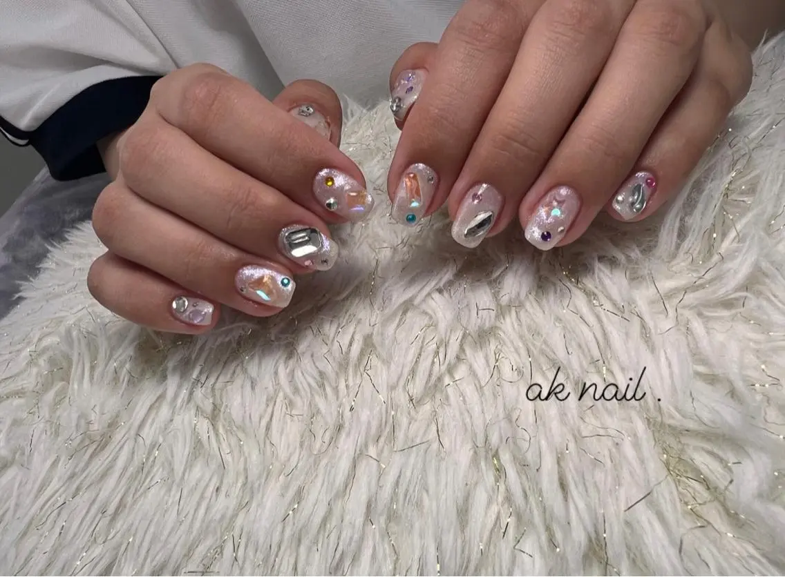 ショート ネイル ハンドネイル ak nail .のネイルデザイン