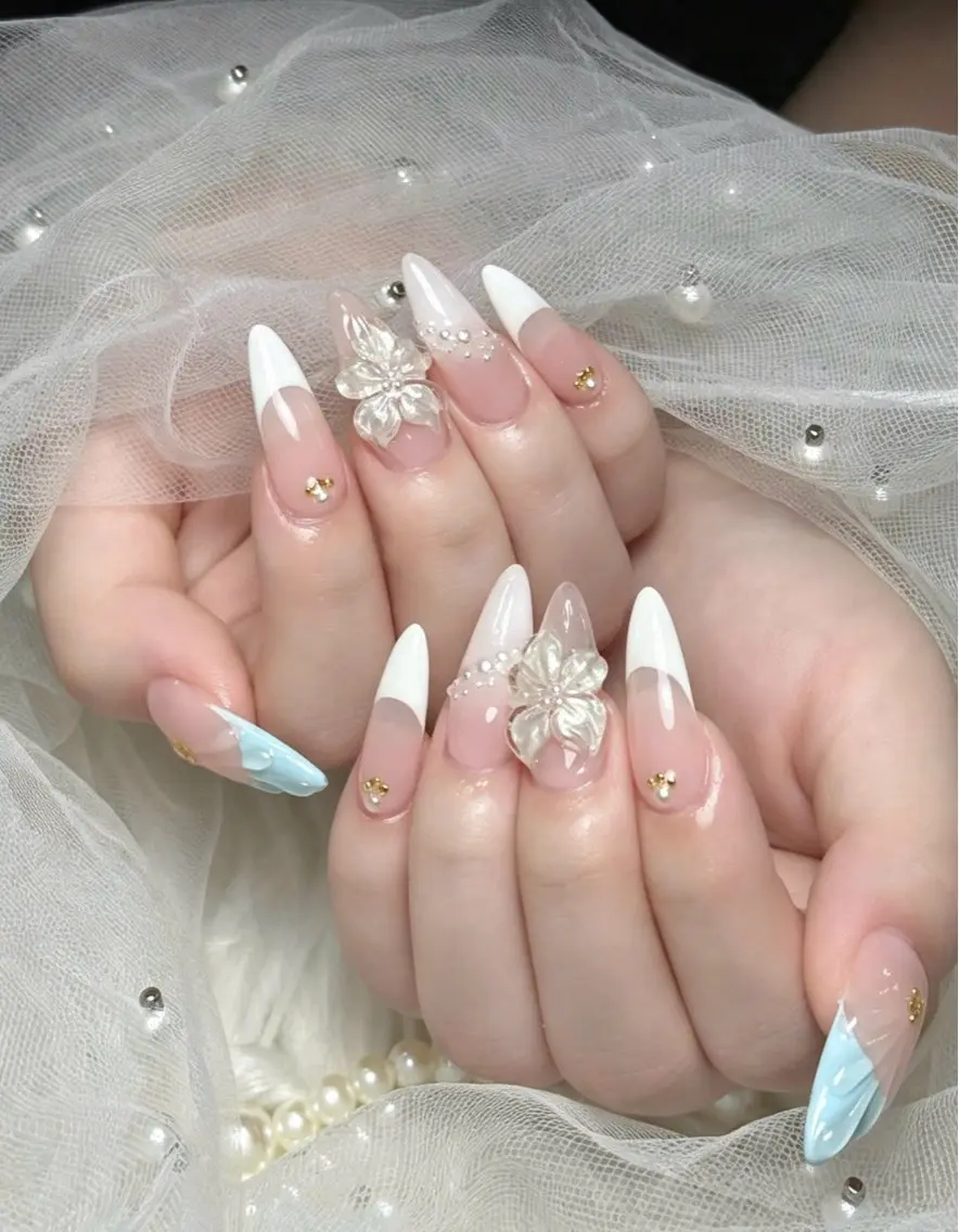 ネイル 長さ出し ジェルネイル 韓国ネイル シンプルネイル 夏ネイル NEMnail .aichanのネイルデザイン