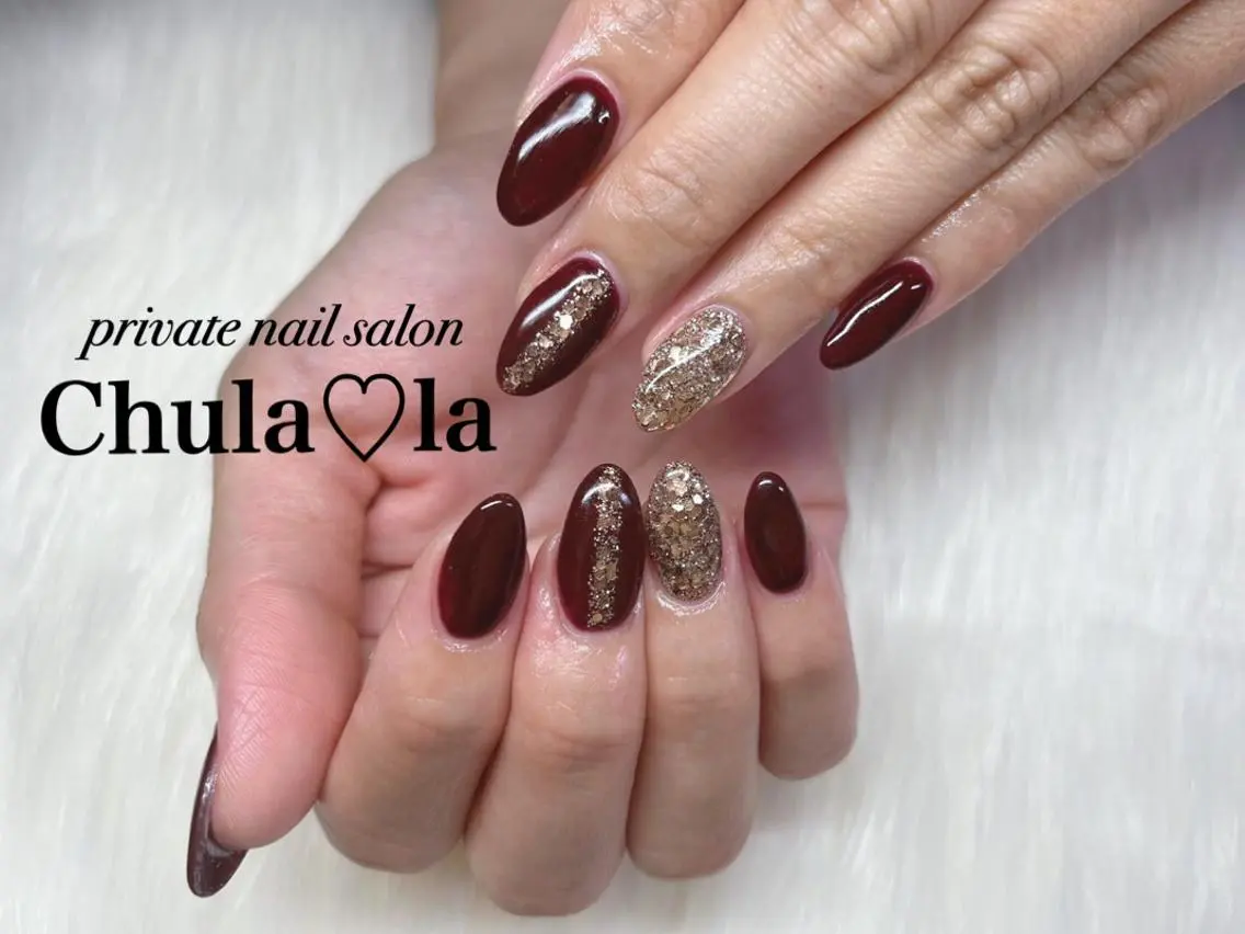 ネイル ラメ(グリッター) ラメグラデーション ワンカラーネイル ハンドネイル Chula♡la 豊見城市高安のネイルデザイン