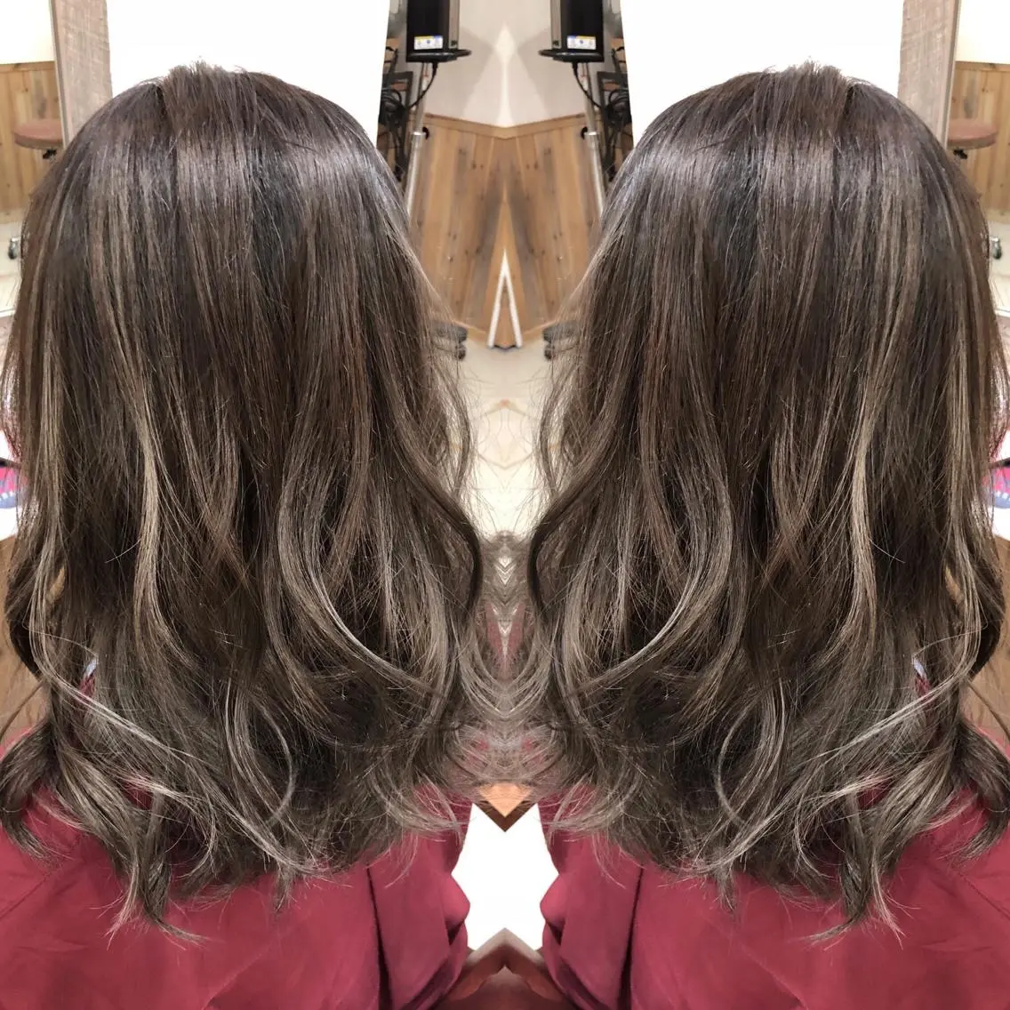 セミロング カラー M IIのヘアスタイル