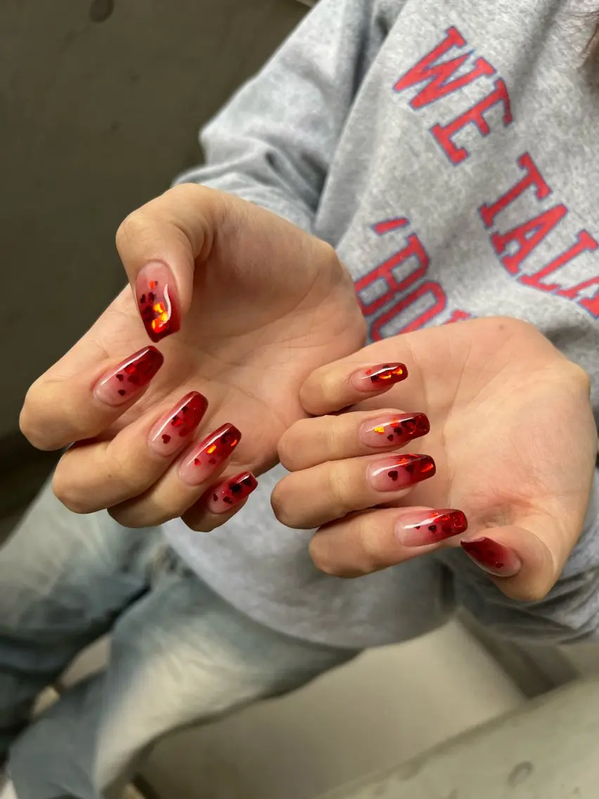 ネイル 持ち込み ニュアンスネイル バレンタイン Charme. NOBUKOのネイルデザイン