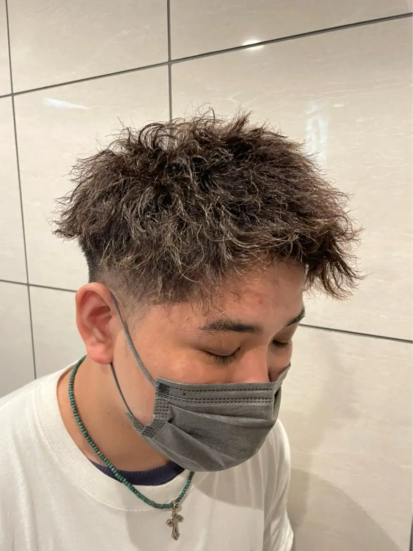パーマ メンズ カット パーマ ヘアセット 【Men's Lapis横浜】翔太のヘアスタイル