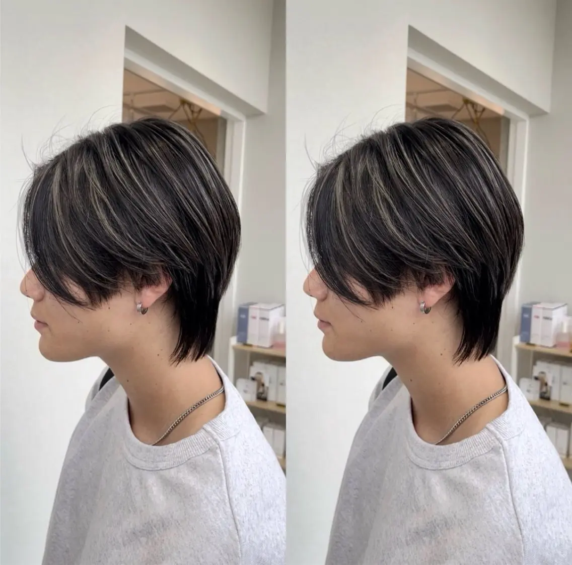 ミディアム メンズ センターパート 🎀ショート×ボブ 🎀韓国レイヤー諒のヘアスタイル