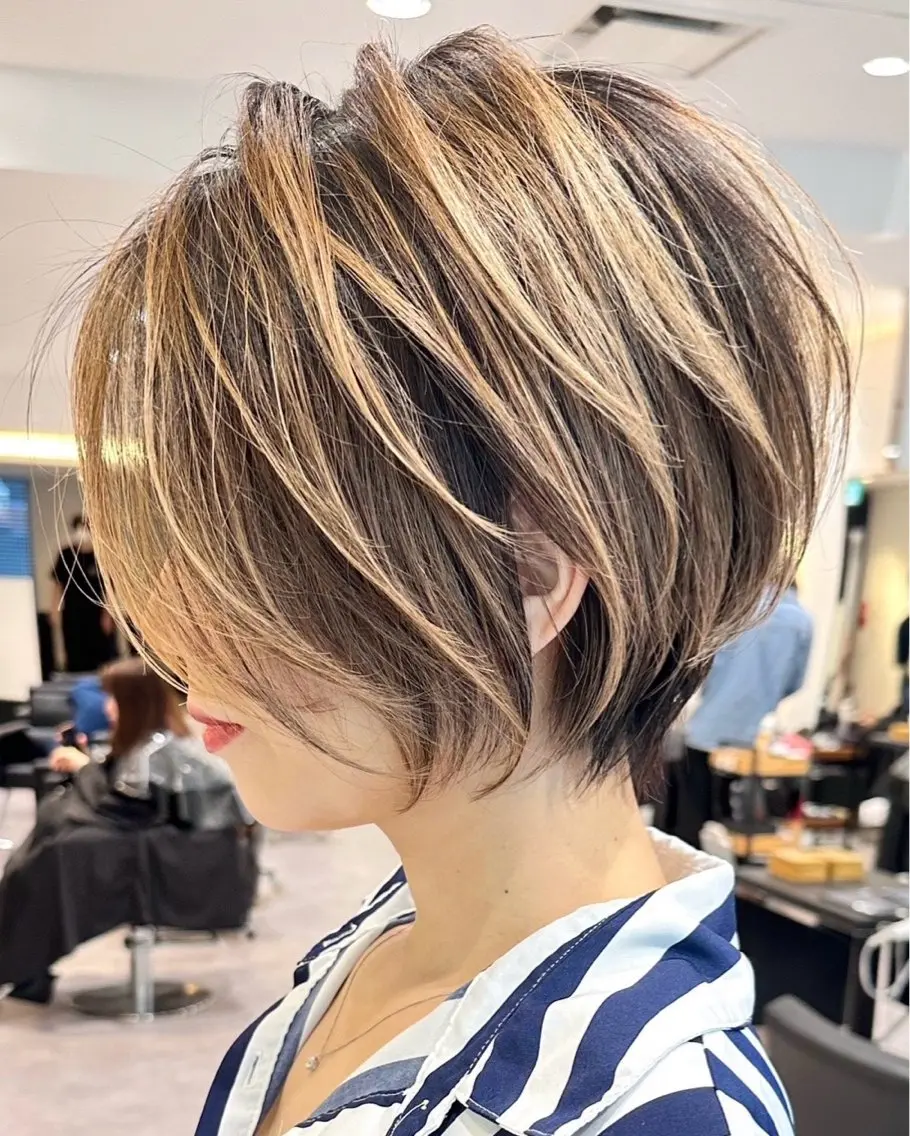 ショート カット ヘアカラー 銀座ショート： こすいのヘアスタイル
