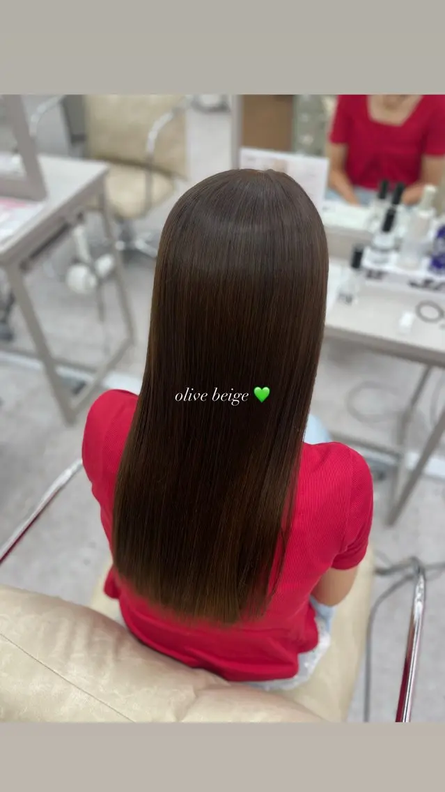 カラー ベージュカラー ブラウンカラー 透明感カラー オリーブベージュ オリーブブラウン ヘアカラー トリートメント COCO_ Minonのヘアスタイル