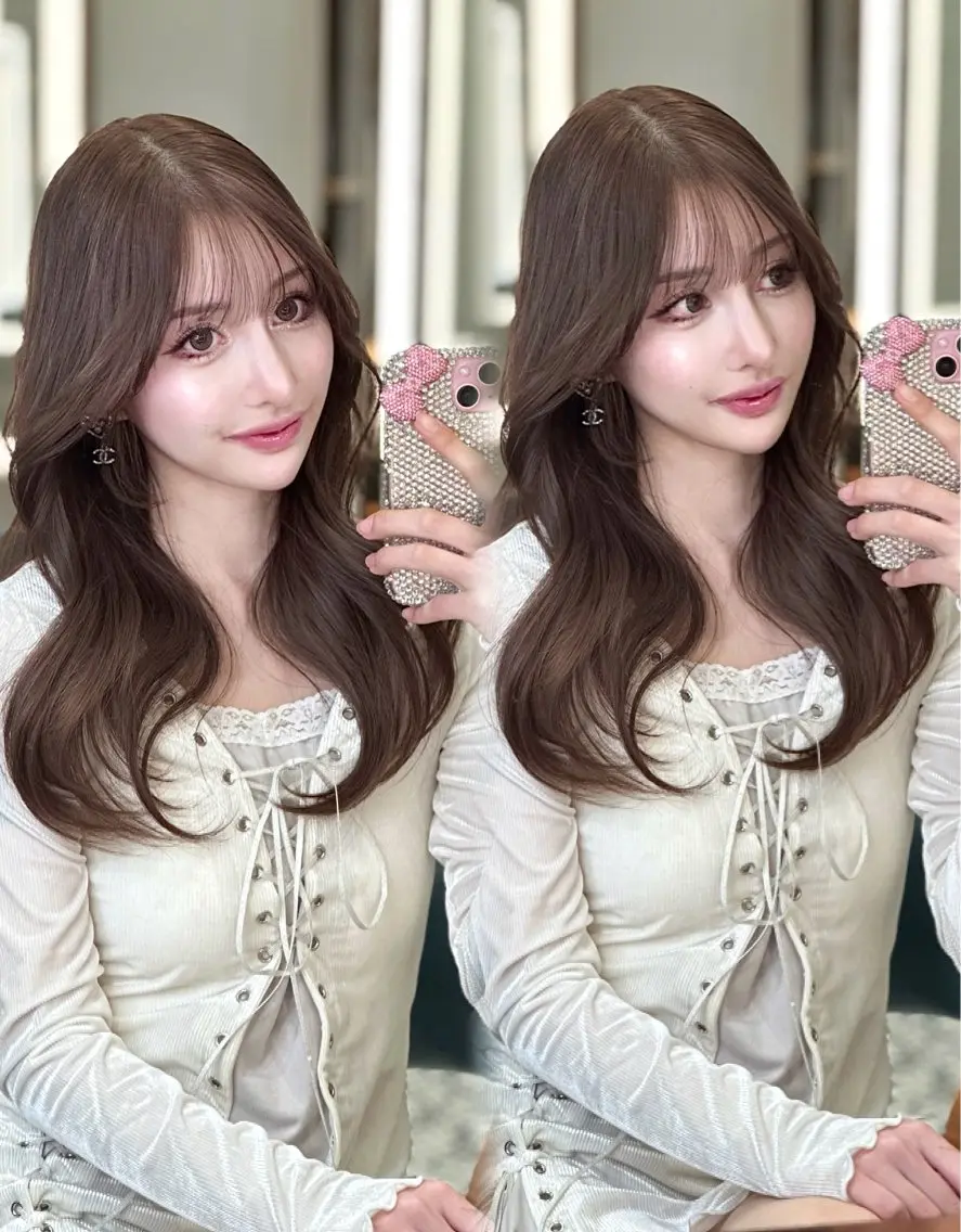 セミロング カラー ブリーチ 透明感カラー ダブルカラー ブリーチなしカラー 韓国風ヘア カット ヘアカラー トリートメント ワンホン🎀韓国ヘア 💞渋谷/GAKUのヘアスタイル