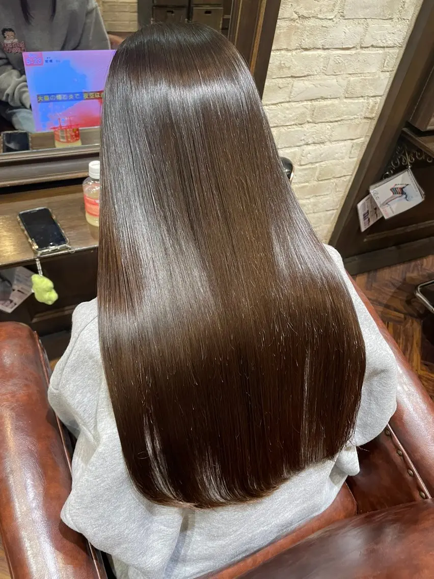 ロング カット 縮毛矯正 せきや こころのヘアスタイル