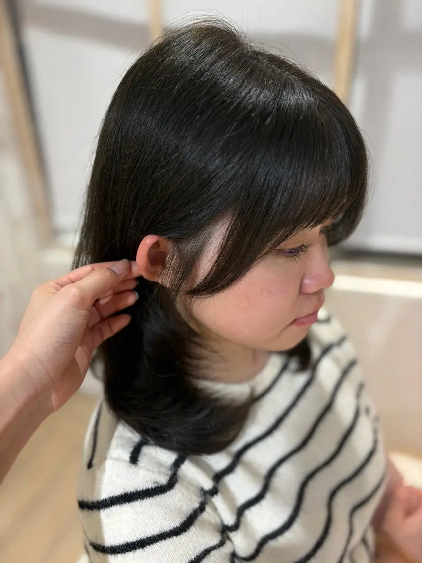 ミディアム 顔周りカット 小顔カット カット ヘッドスパ レイヤーカット✂️/ 新宿/Amiのヘアスタイル