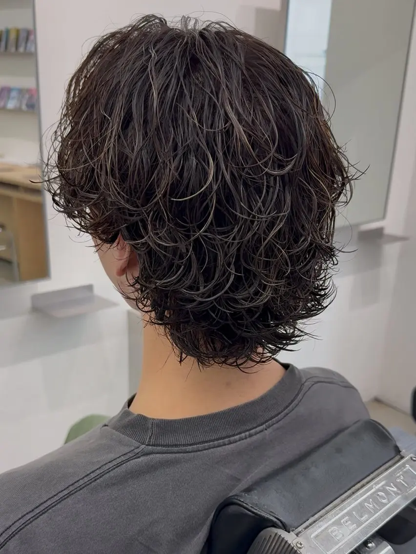 ショート パーマ メンズ カット パーマ トリートメント ヘアセット 亀井隆汰/メンズ専門 パーマ/フェード可のヘアスタイル