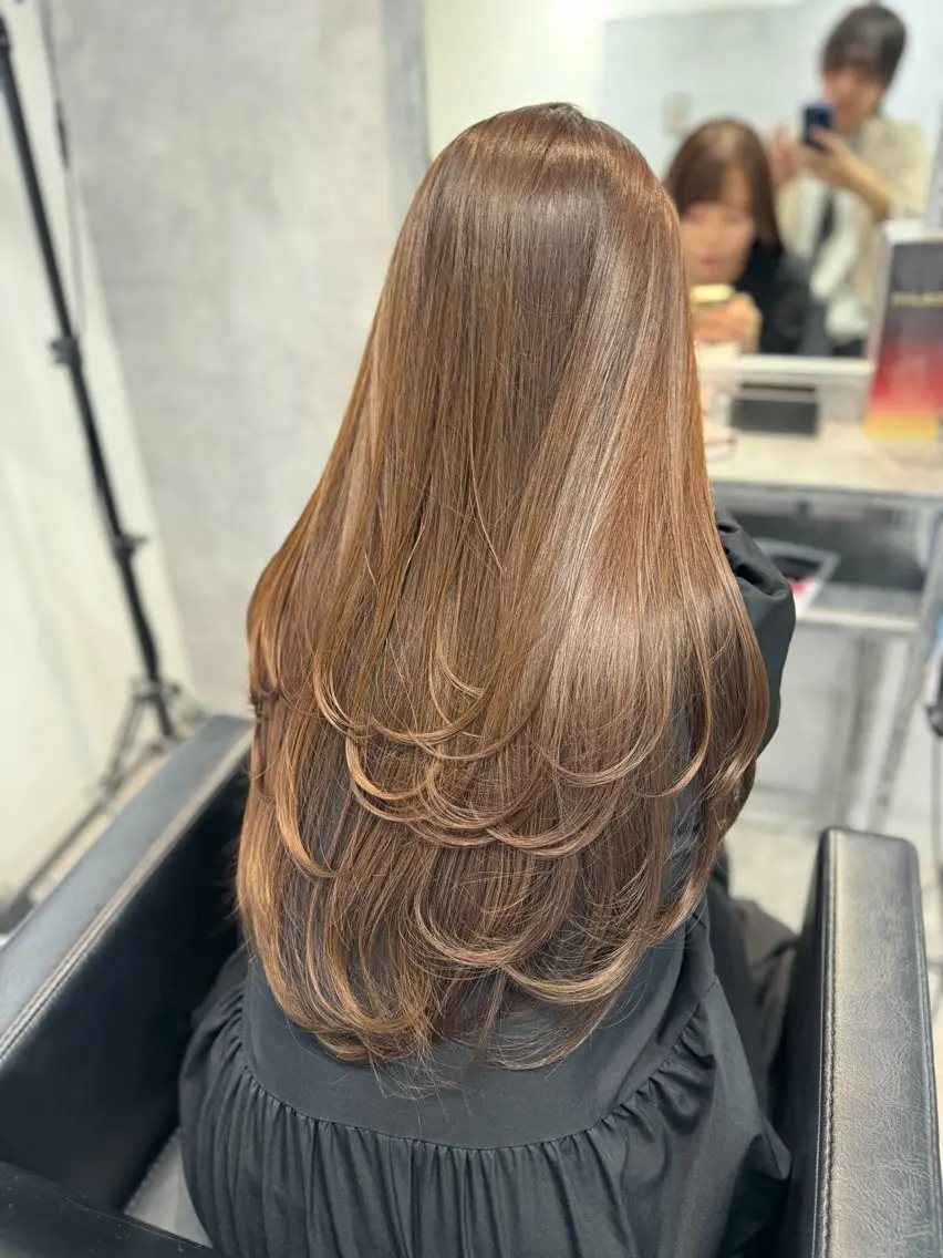 ロング 透明感カラー🇰🇷 レイヤー✨桑原　研太のヘアスタイル