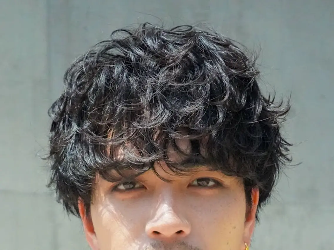 ショート パーマ メンズ マッシュ メンズパーマ 小顔カット 山梨メンズパーマ 波巻きパーマ石原大地のヘアスタイル