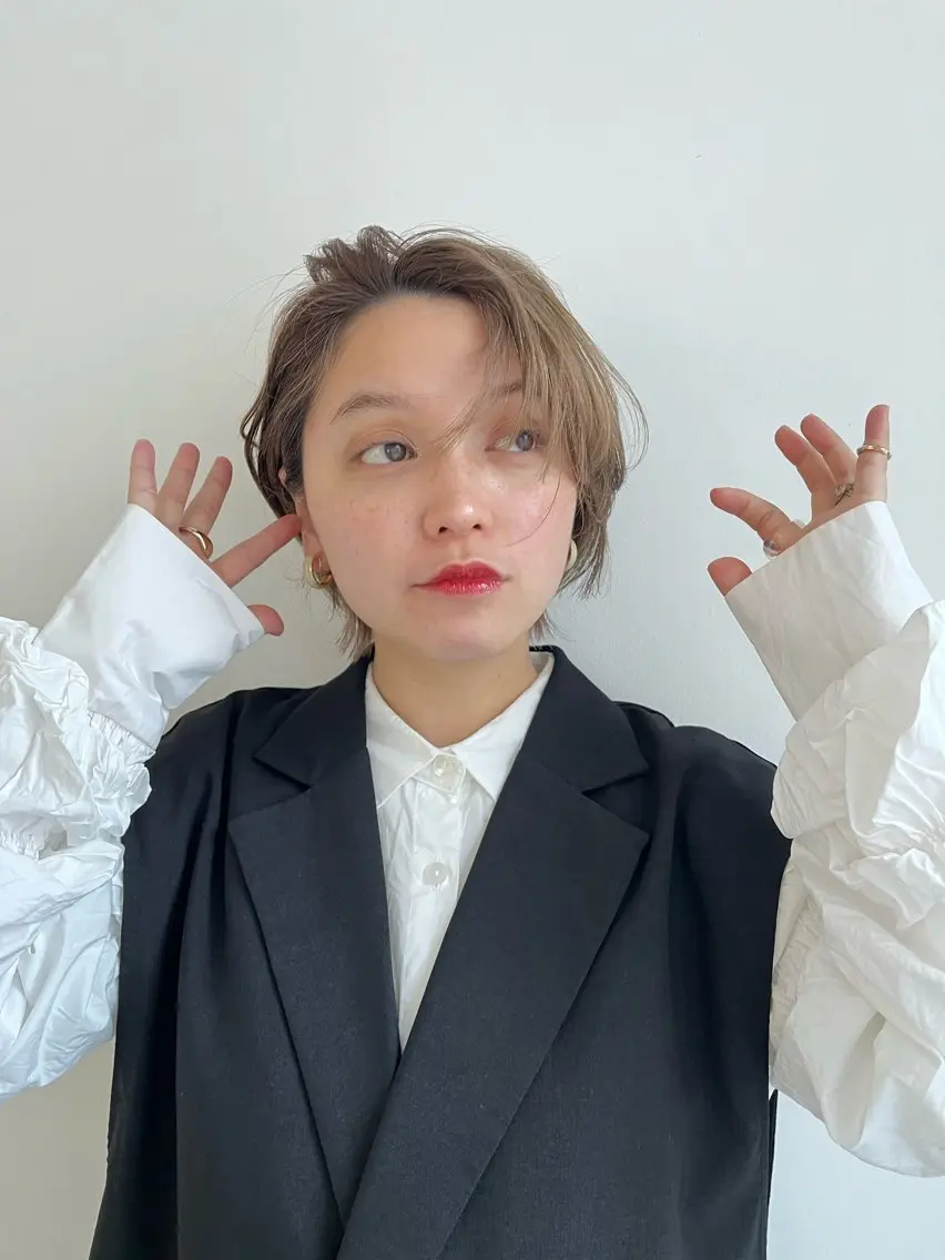 ショート カラー ヘアアレンジ リナ✮レイヤーカット モデル様✮募集中のヘアスタイル