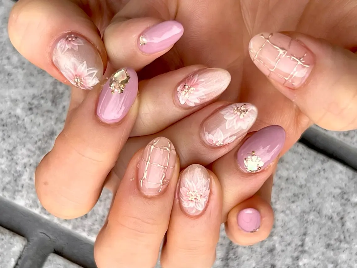 ネイル 桜ネイル ハンドネイル FIORITURA Maikoのネイルデザイン