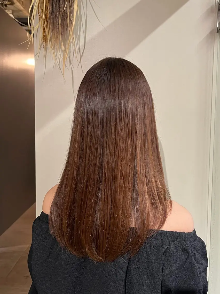 セミロング カラー ヘアカラー トリートメント 透明感カラー/名古屋 /栄/木下奈々望のヘアスタイル