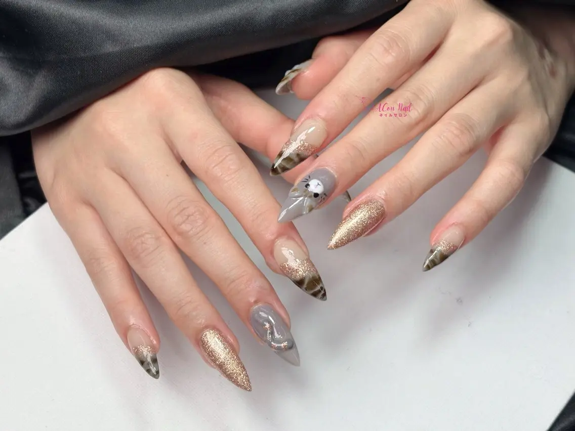ネイル 桜ネイル 長さ出し フラワーネイル フレンチネイル ジェルネイル ハンドネイル ACon NailSalonのネイルデザイン