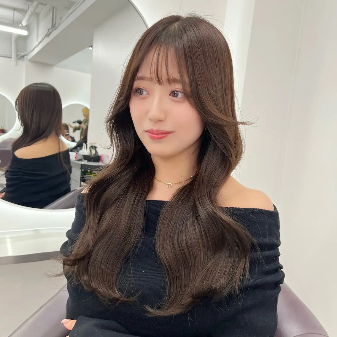 ロング カラー ベージュカラー ブラウンカラー ブラウンベージュ カット ヘアカラー トリートメント ヘアセット 韓国ヘア/透明感 カラー🤍yukaのヘアスタイル