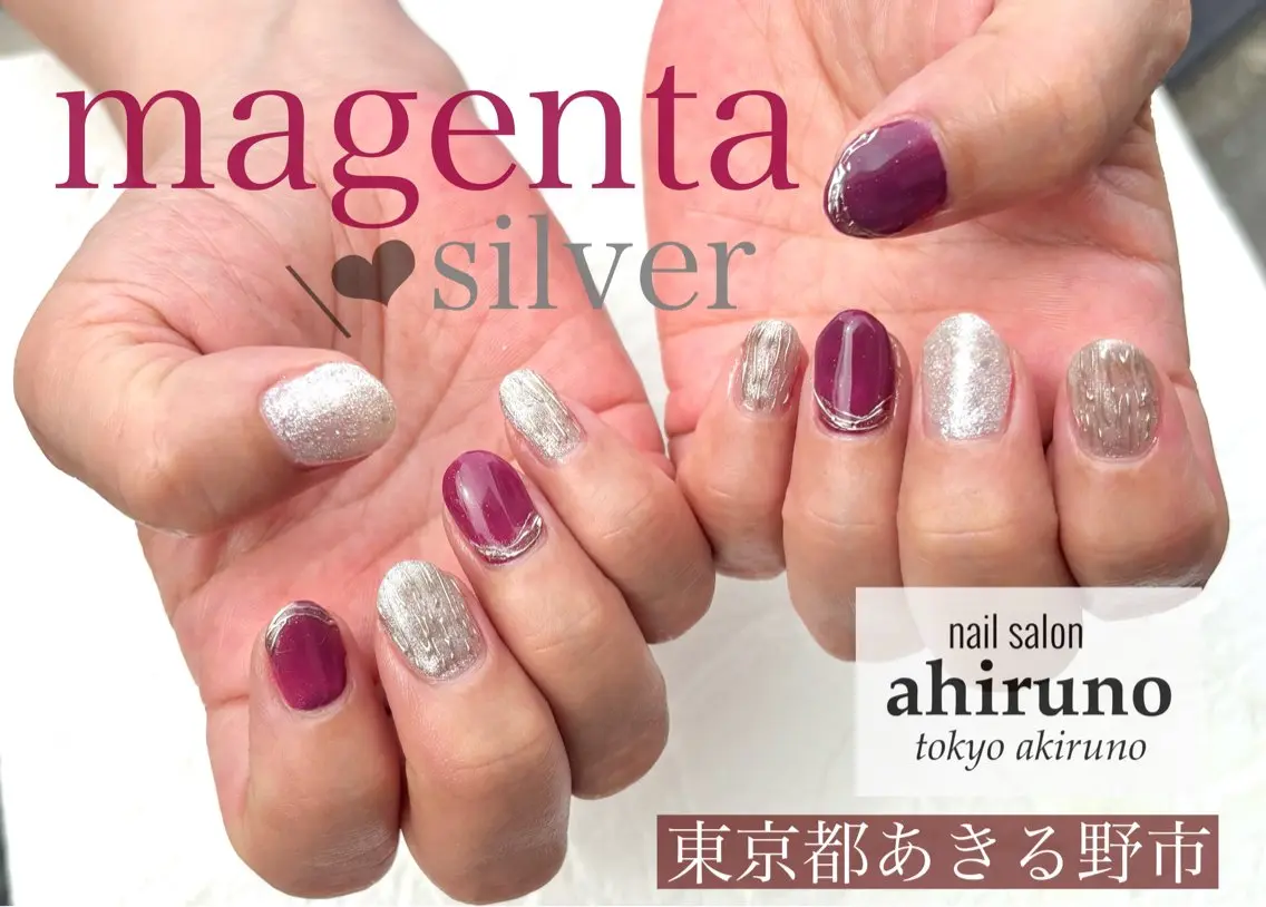 ネイル シルバー 東京あきる野市ネイル ✿ yuiのネイルデザイン