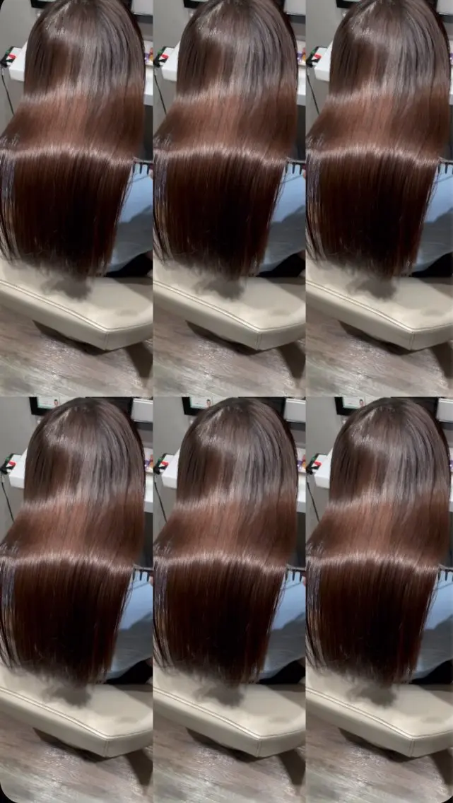 ロング パーマ 伸ばしかけ 髪質改善 縮毛矯正 k-twoたき✨艶感 カラー/美髪矯正のヘアスタイル
