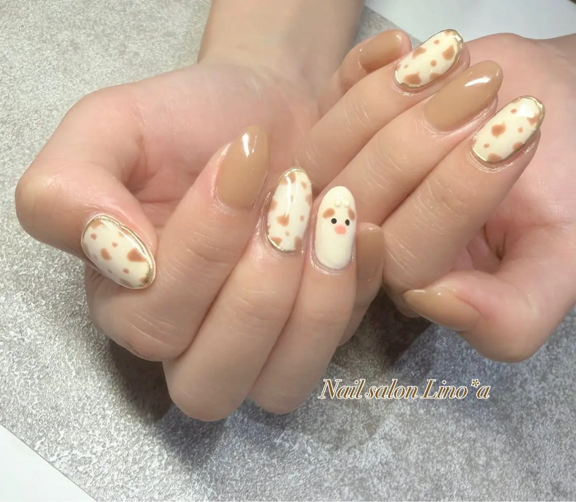 ネイル アニマル柄 ハンドネイル Nail salon Lino*aのネイルデザイン