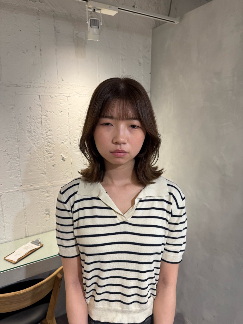 セミロング カット ヘアカラー トリートメント 100%可愛い顔周り 💓レイヤー/しずくのヘアスタイル