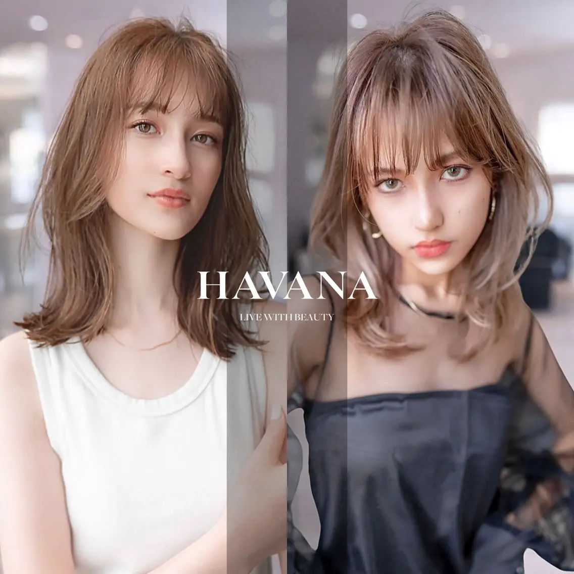 ミディアム カラー カット ヘアカラー トリートメント １HAVANA.渋谷 【レイヤー/韓国】のヘアスタイル