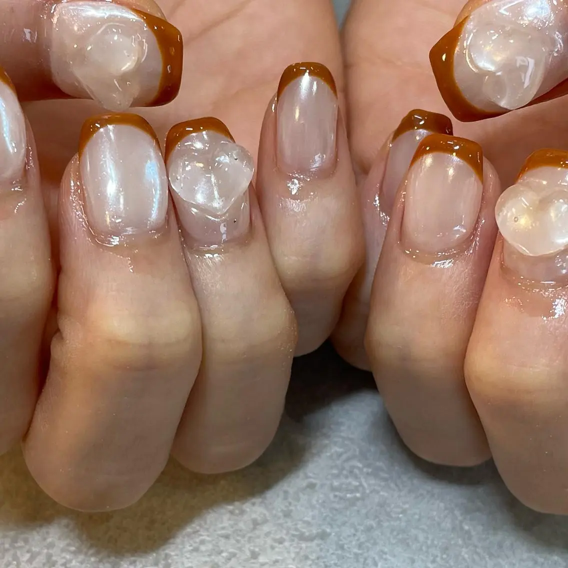 ネイル ハート ぷっくりネイル Nail Salon Gummi.のネイルデザイン