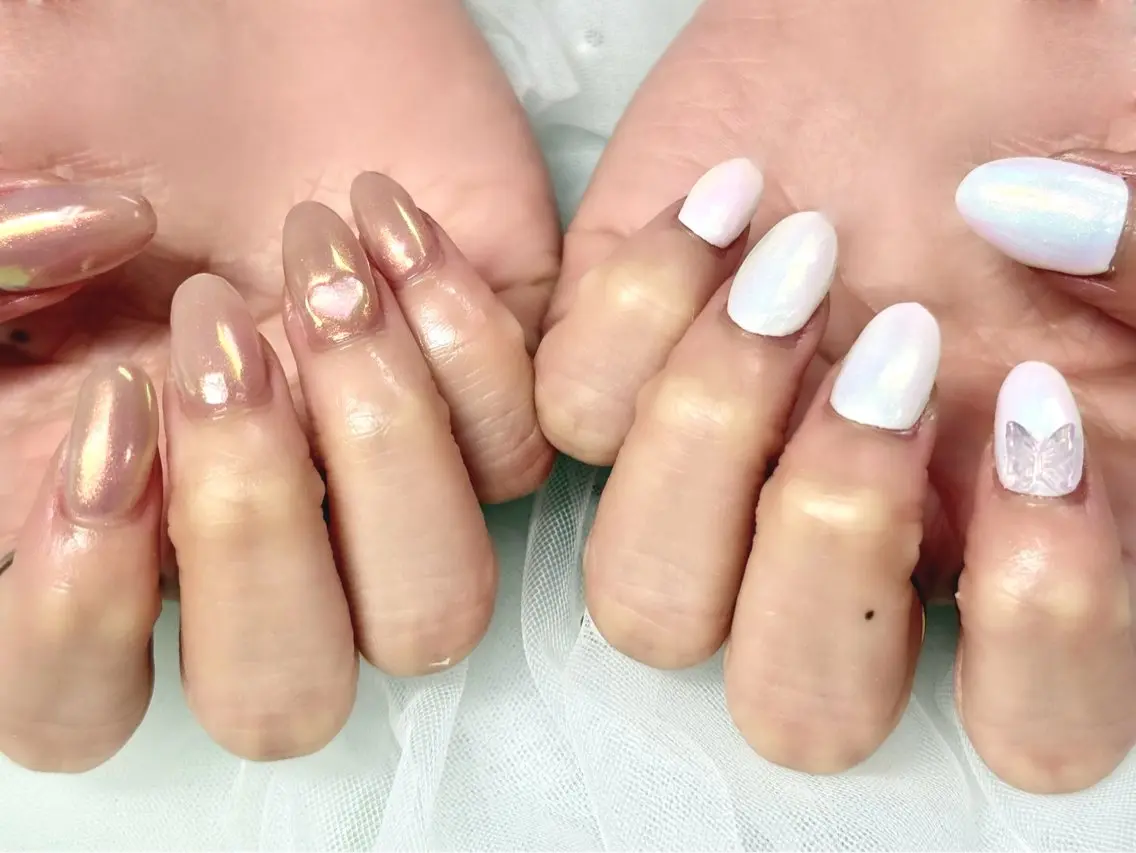 ネイル オーロラネイル ジェルネイル マグネットネイル ミラーネイル ニュアンスネイル Nail Neige🐈🌙のネイルデザイン