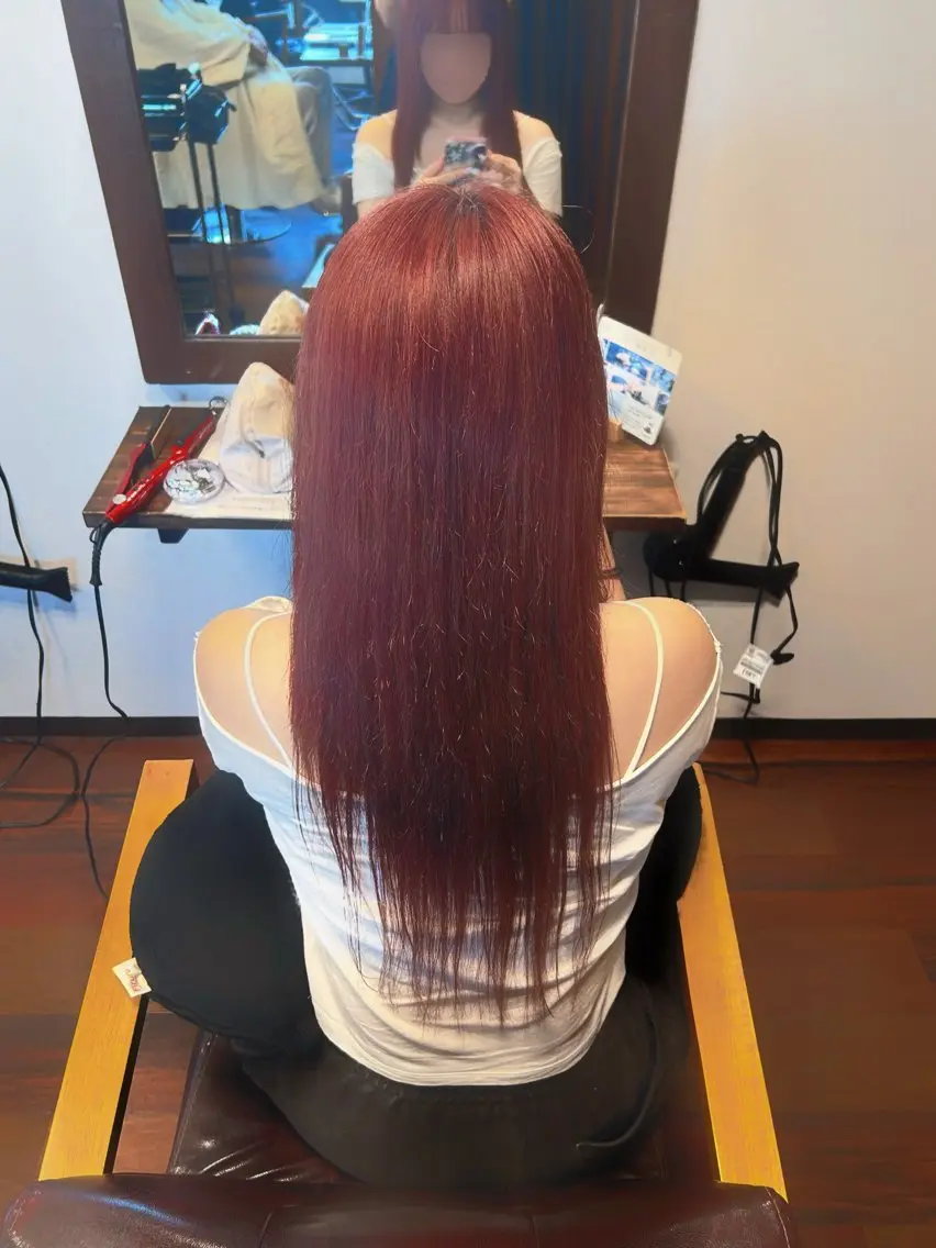 ロング カラー ブラウンカラー ピンクカラー ヘアカラー ヘッドスパ ❤︎RELACE 千葉 恋華❤︎のヘアスタイル