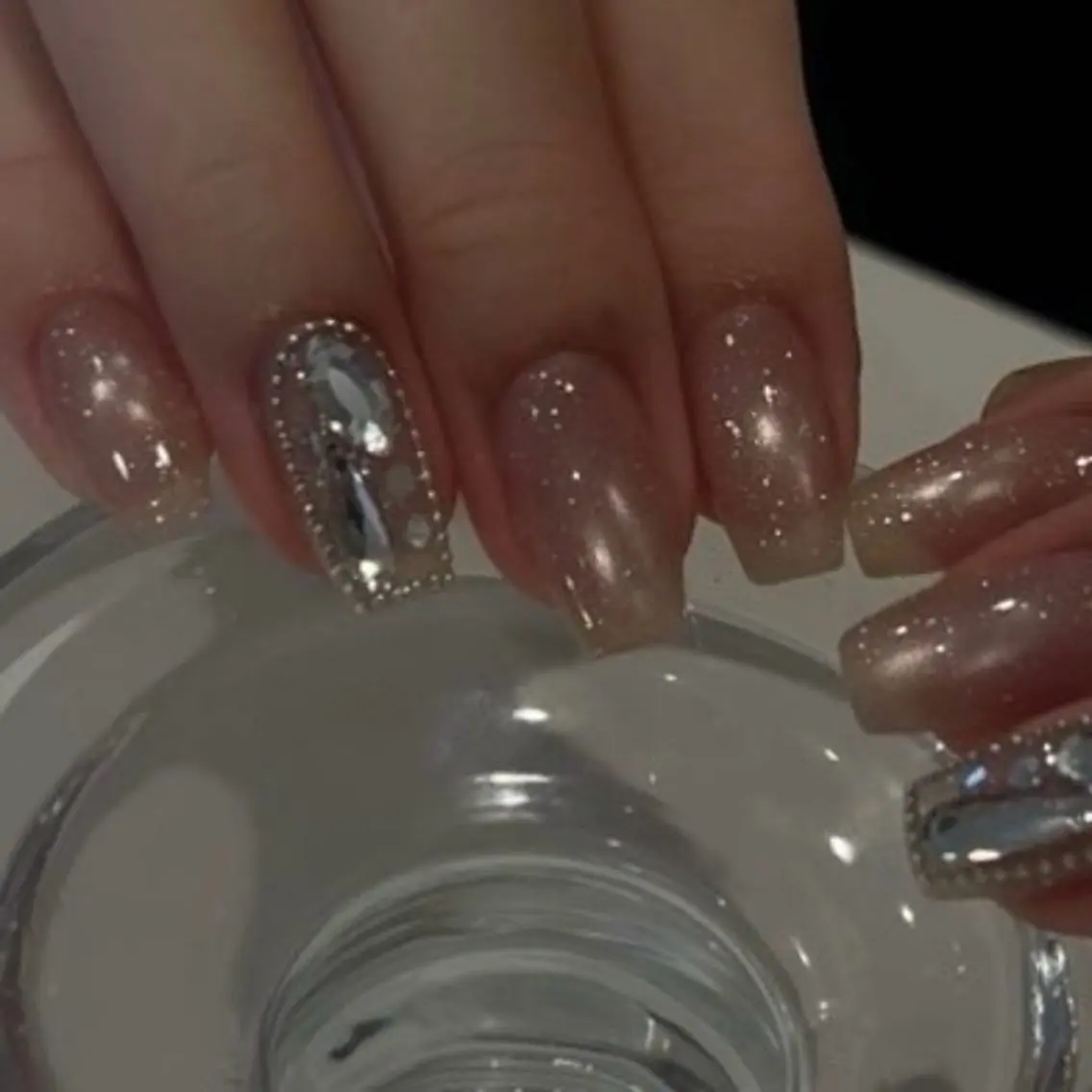 ネイル マグネットネイル シルバー ハンドネイル 韓国ネイル 新大久保 💅Ayumiのネイルデザイン
