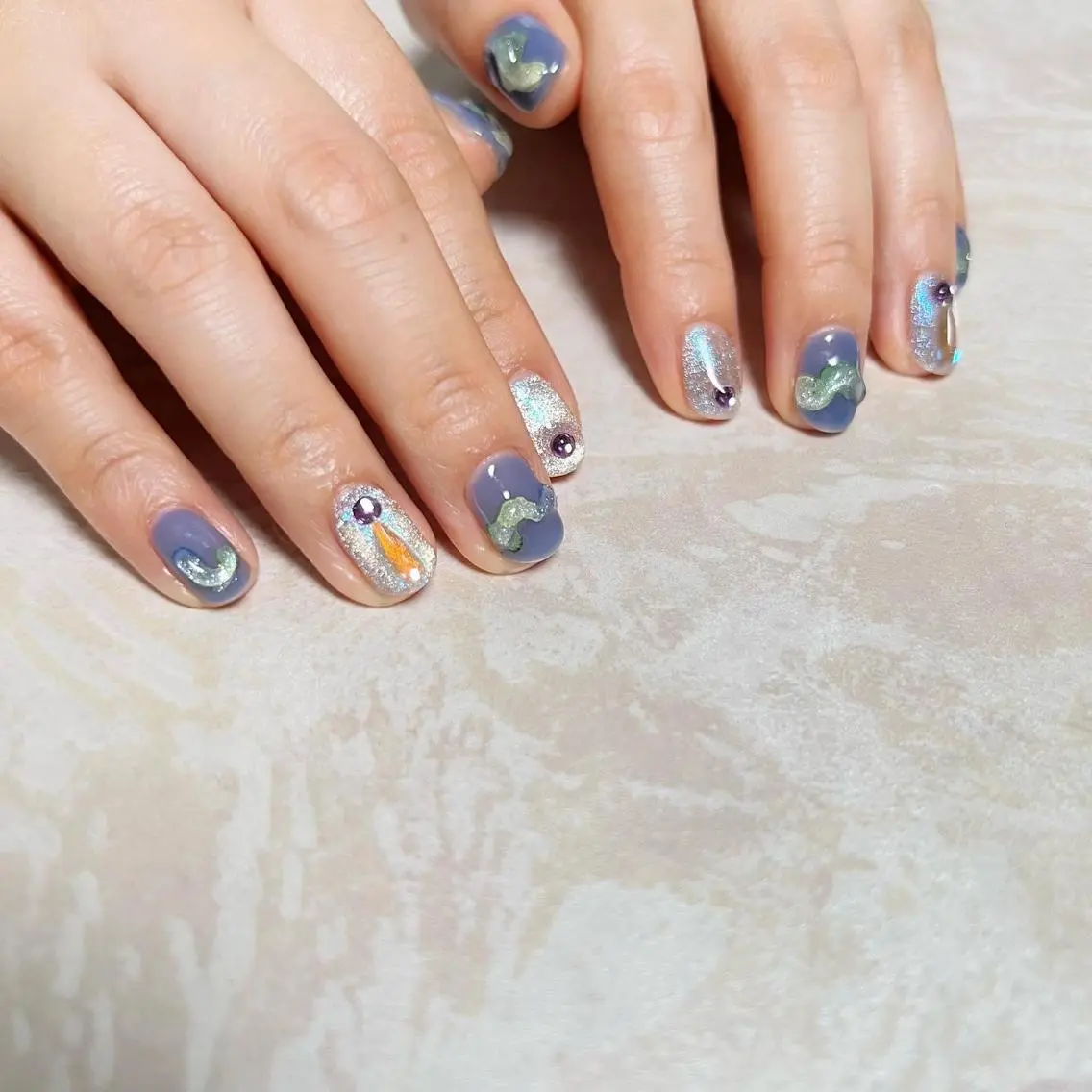 ネイル ニュアンスネイル ショートネイル gemickle nailのネイルデザイン