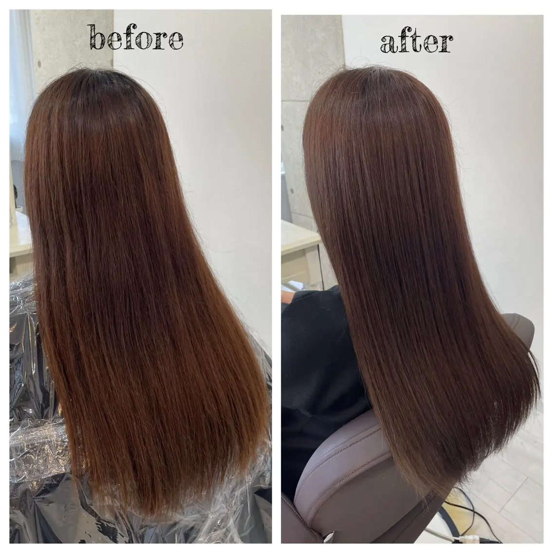 ロング カラー グレージュ ヘアカラー トリートメント PutiLuca 浅川のヘアスタイル